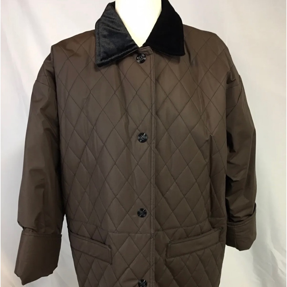 COPY - Totes Womens Brown Quilted Coat Raincoat Velvet Collar Lined Size SP